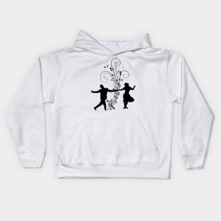 1940s Swing Dancers Music Silhouettes Kids Hoodie